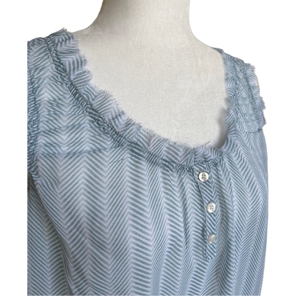 Blue and white Tank. No size listed but about a size medium. - Picture 2 of 3